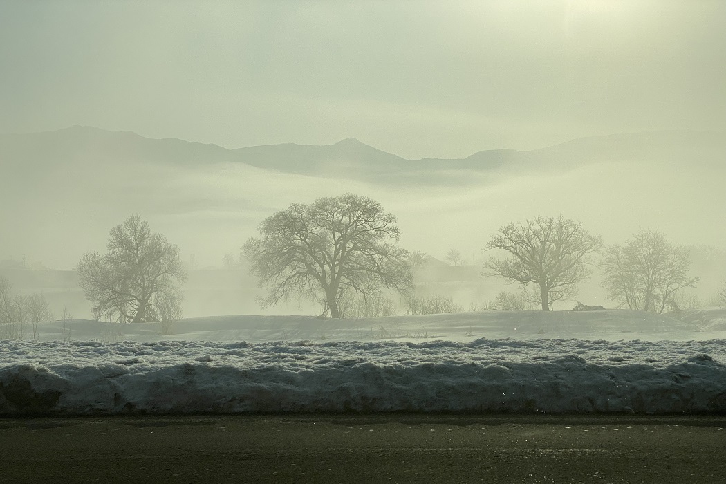 北信の冬の風景