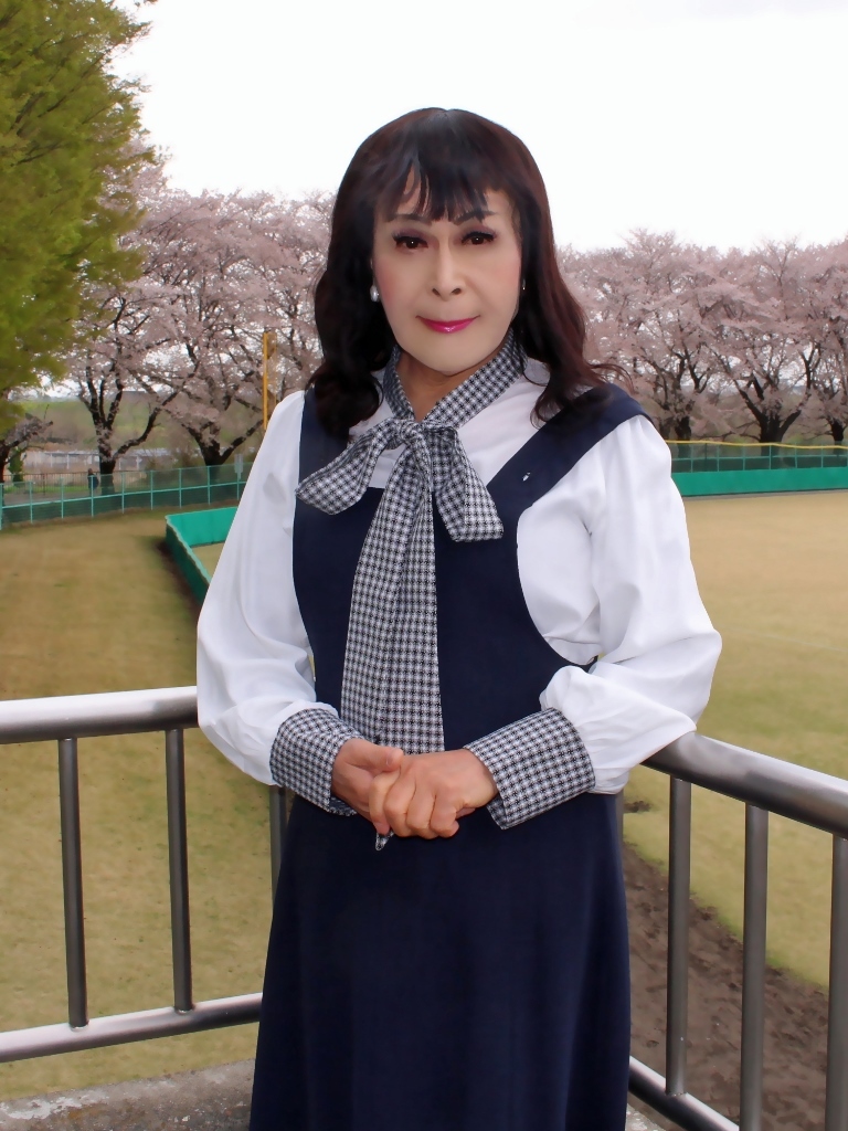 リボンブラウス紺ジャンパースカート桜B(1)