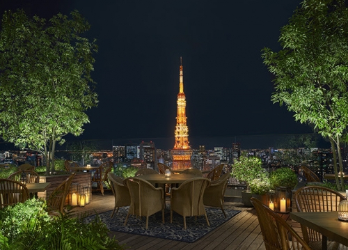 マリオット　東京・虎ノ門の高層階レストランでテラス席からの夜景　東京エディション虎ノ門